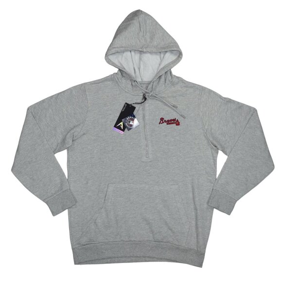 Atlanta Braves MLB Baseball Antigua 1/4 Zip Pullover Hoodie Sweatshirt NWT - Picture 1 of 2